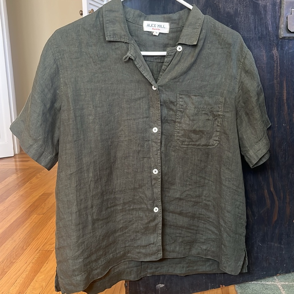 Alex Mill Maddie 100% linen Camp Shirt Size M